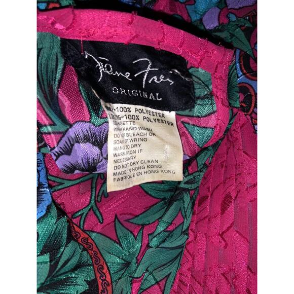 Diane Freis Vintage Maxi Dress W/ Sash Beaded Floral Print Size Medium /Large? - Picture 7 of 8